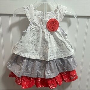 Calvin Klein Summer Dress Girls 12m Red Gray White